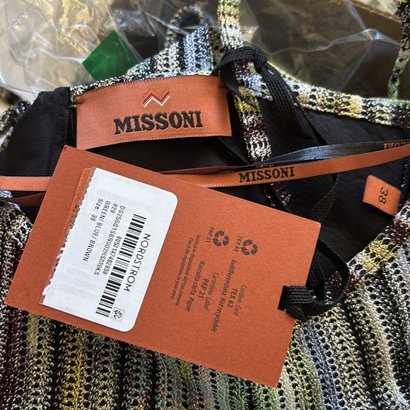 Missoni Long Maxi dress Space Dye Metallic stripe Gown New Size 38 Italy, US 2 - Picture 12 of 12